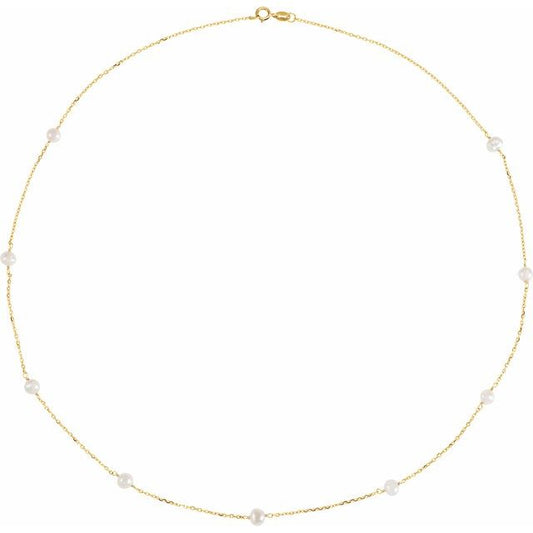 Pearl Station Necklace or Bracelet