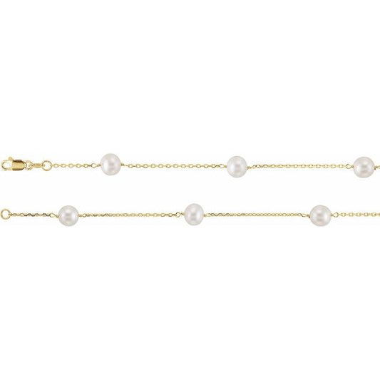 Pearl Station Necklace or Bracelet
