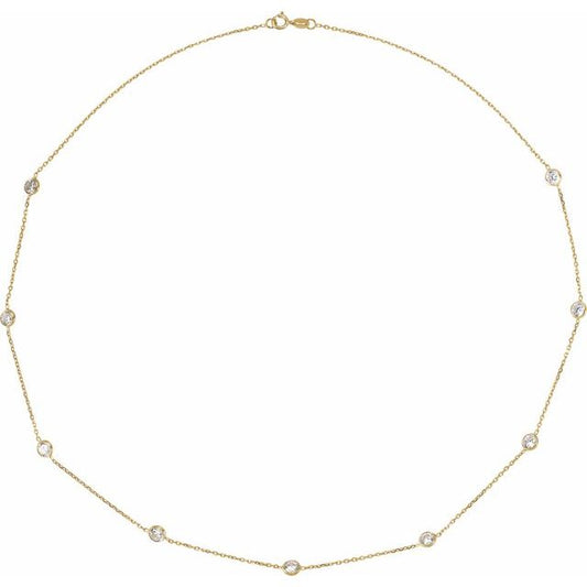 Bezel-Set Station Necklace or Bracelet