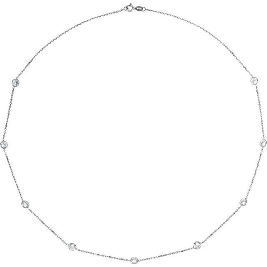 Bezel-Set Station Necklace or Bracelet