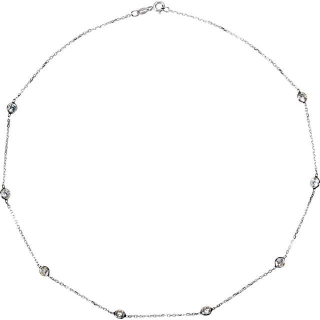 Bezel-Set Station Necklace or Bracelet