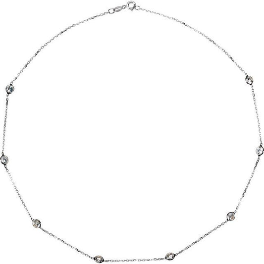 Bezel-Set Station Necklace or Bracelet
