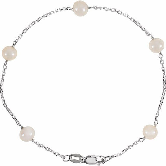 Pearl Station Necklace or Bracelet