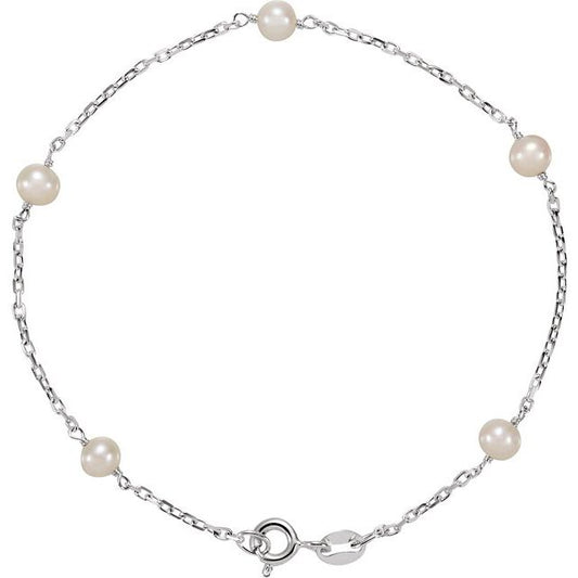 Pearl Station Necklace or Bracelet