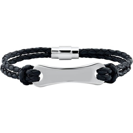 Leather & Stainless Steel Bracelet