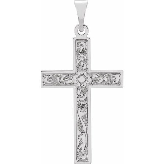 Floral Cross Necklace or Pendant