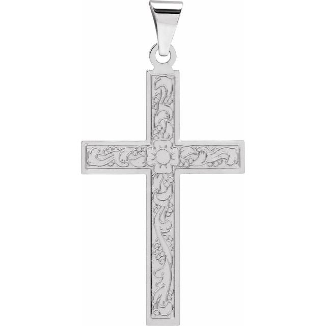 Floral Cross Necklace or Pendant