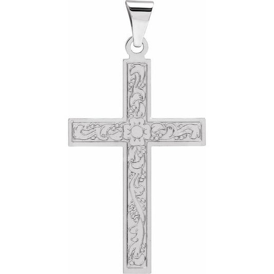 Floral Cross Necklace or Pendant
