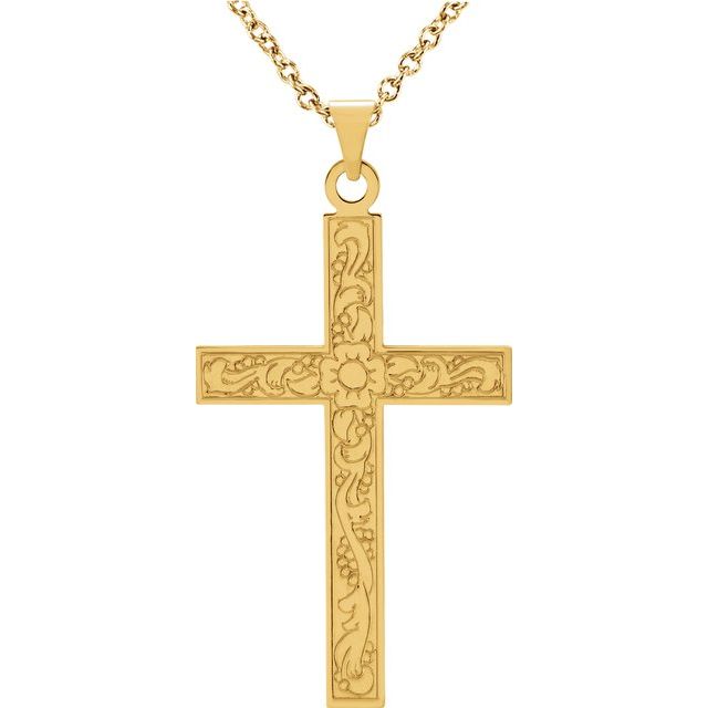 Floral Cross Necklace or Pendant