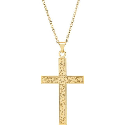 Floral Cross Necklace or Pendant