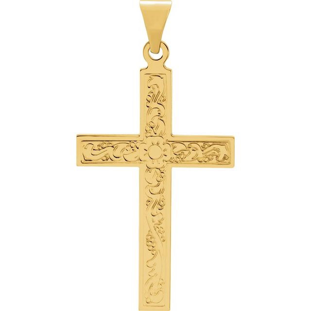 Floral Cross Necklace or Pendant