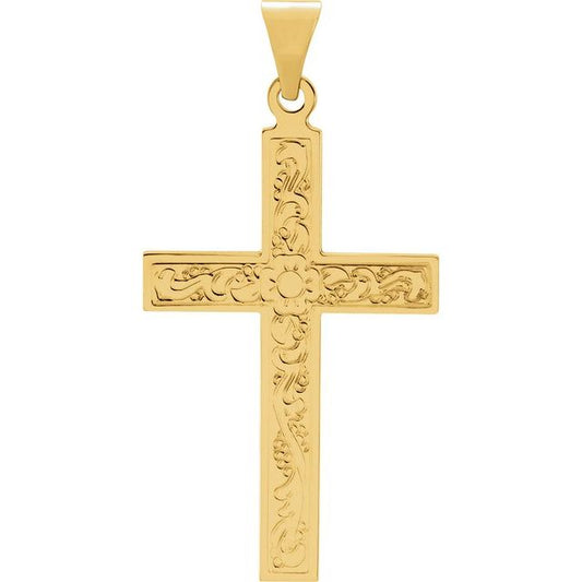 Floral Cross Necklace or Pendant