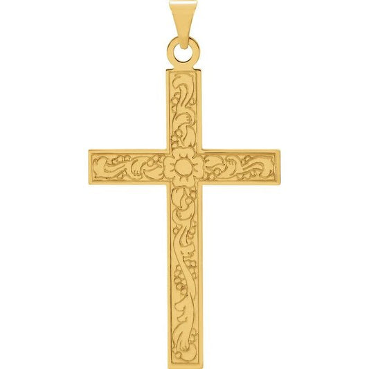 Floral Cross Necklace or Pendant