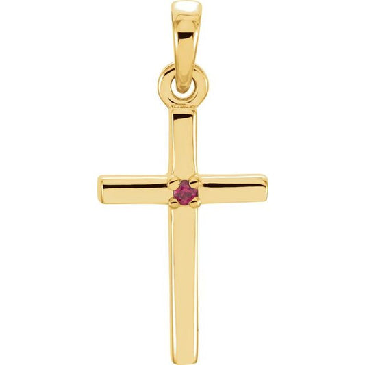 Birthstone Cross Pendant