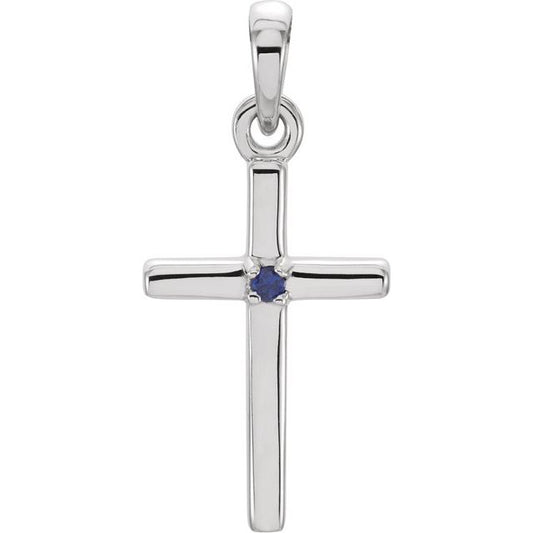 Birthstone Cross Pendant