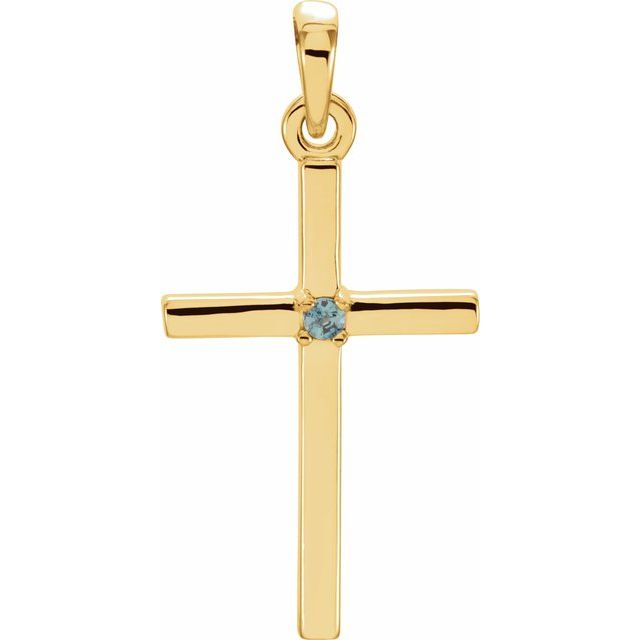 Birthstone Cross Pendant