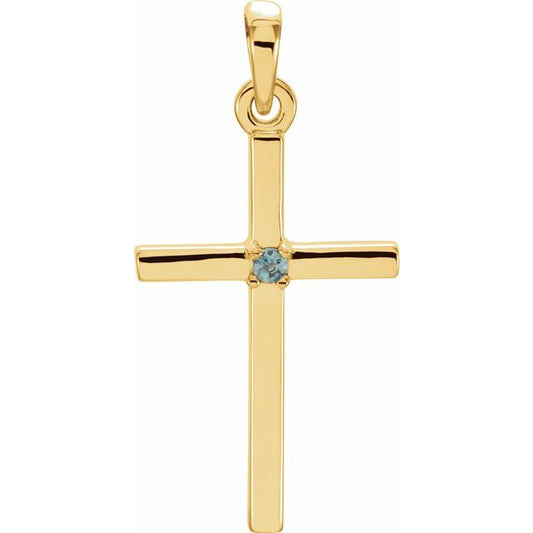 Birthstone Cross Pendant