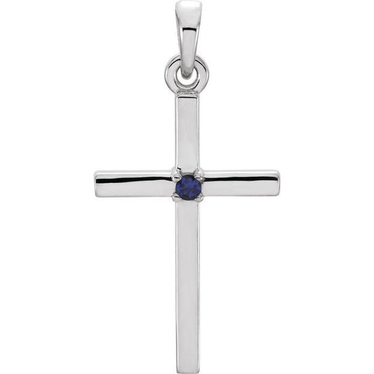 Birthstone Cross Pendant