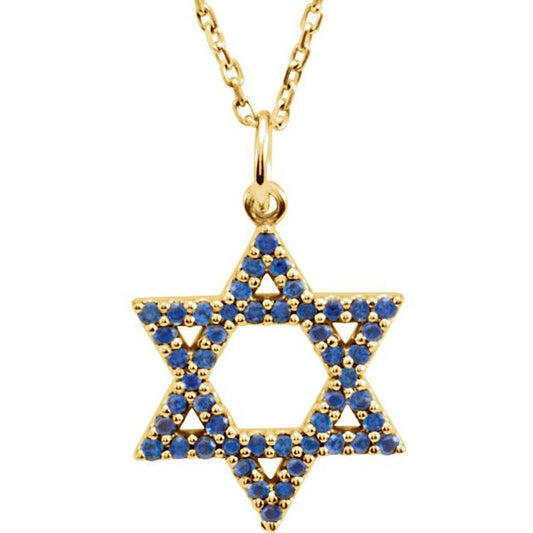 Accented Star of David Necklace or Pendant