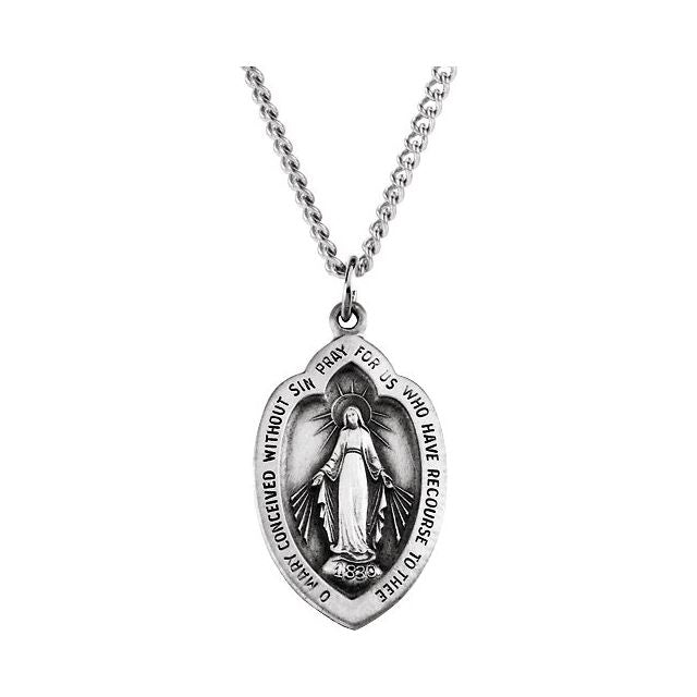 Oval Miraculous Medal Necklace or Pendant