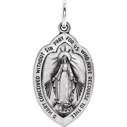 Oval Miraculous Medal Necklace or Pendant