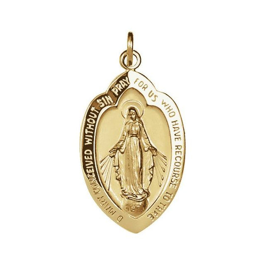 Oval Miraculous Medal Necklace or Pendant