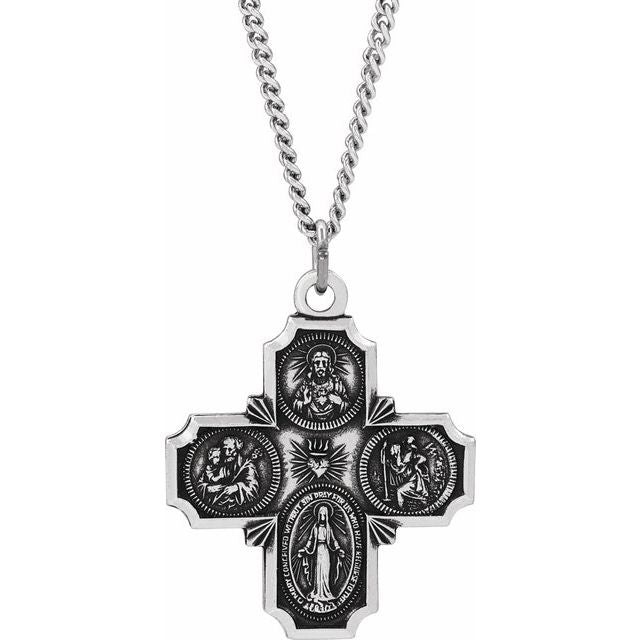 Four-Way Cross Medal Necklace or Pendant