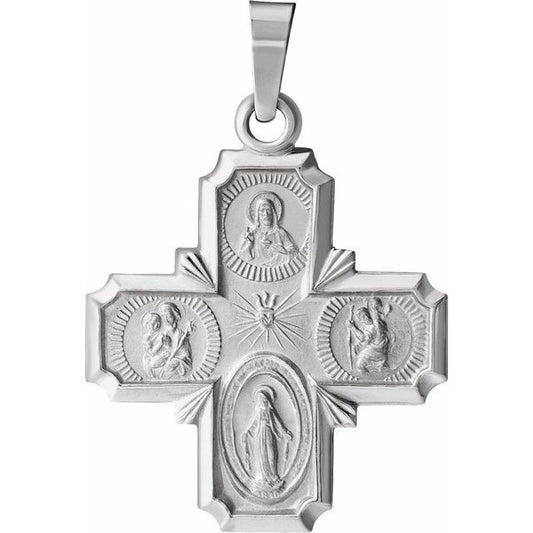 Four-Way Cross Medal Necklace or Pendant