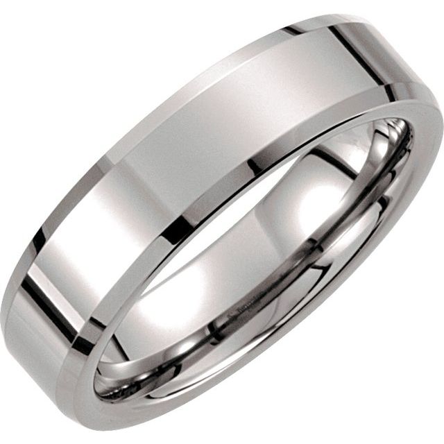 Tungsten Beveled Edge Band