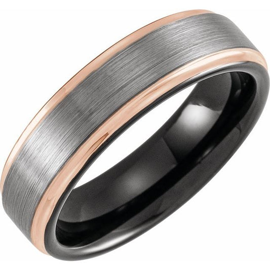 Tungsten Flat Grooved Band