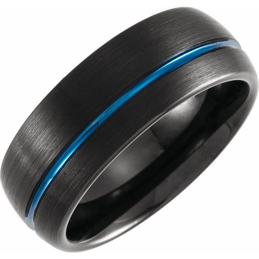 Tungsten Half Round Grooved Band