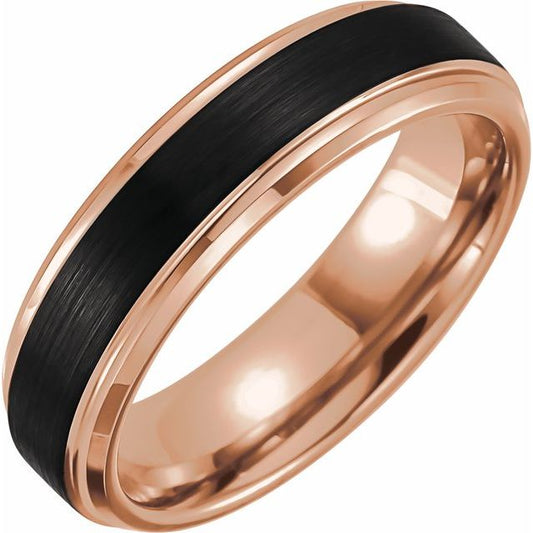 Tungsten Beveled Stepped Edge Band