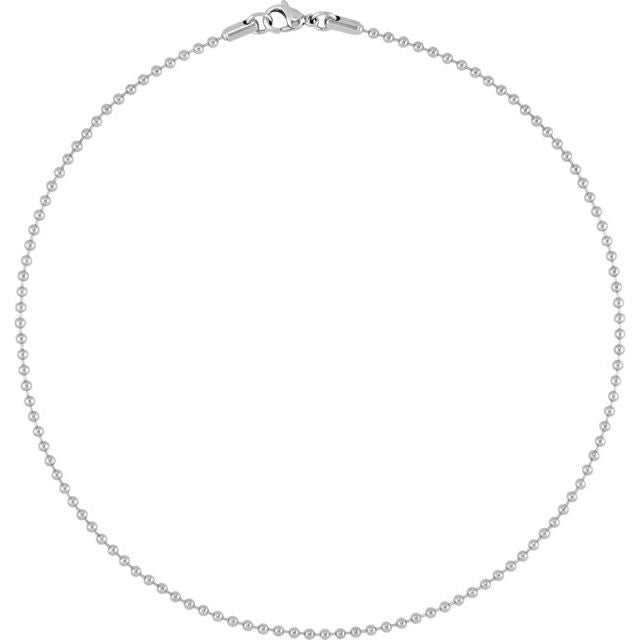 2.4 mm Stainless Steel Hollow Bead Chain