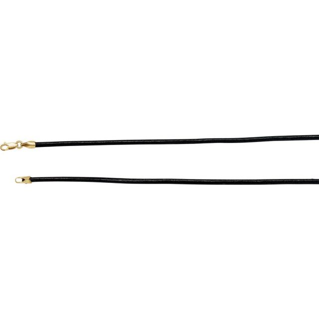 2 mm Black Leather Cord