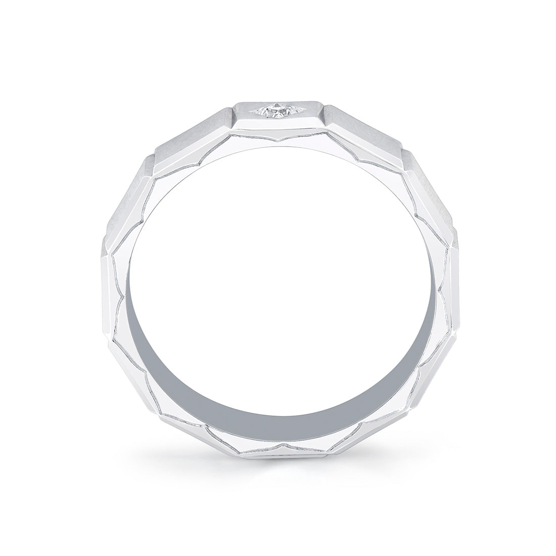 Fluted Shell Geometric Brushed Mens Band - Charles