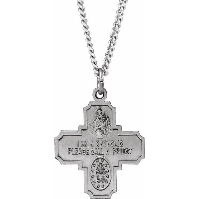 Four-Way Cross Medal Necklace or Pendant