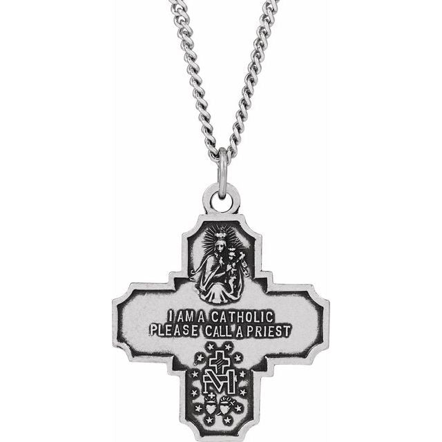 Four-Way Cross Medal Necklace or Pendant