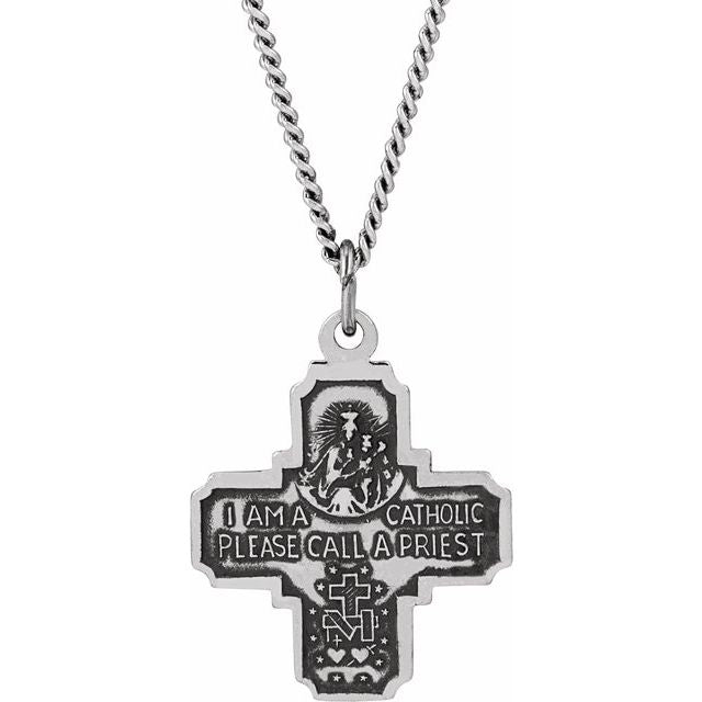 Four-Way Cross Medal Necklace or Pendant