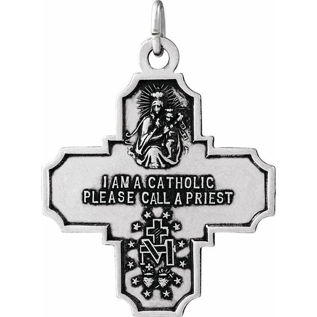 Four-Way Cross Medal Necklace or Pendant