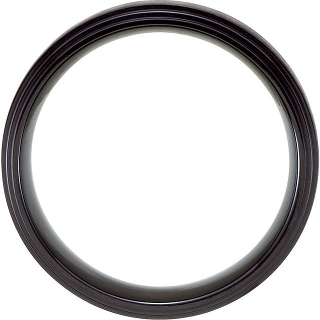 Black Titanium Double Ridged Band