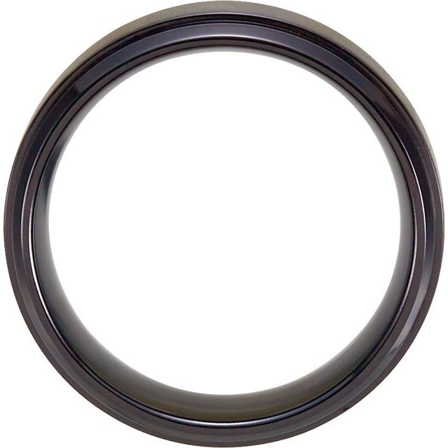 Black Titanium Ridged Band