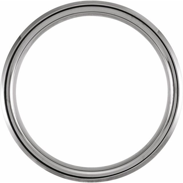 Tungsten Beveled Edge Band with Acacia Wood Inlay